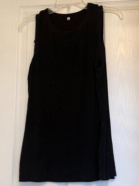 Black Cotton Tank Top Size XL